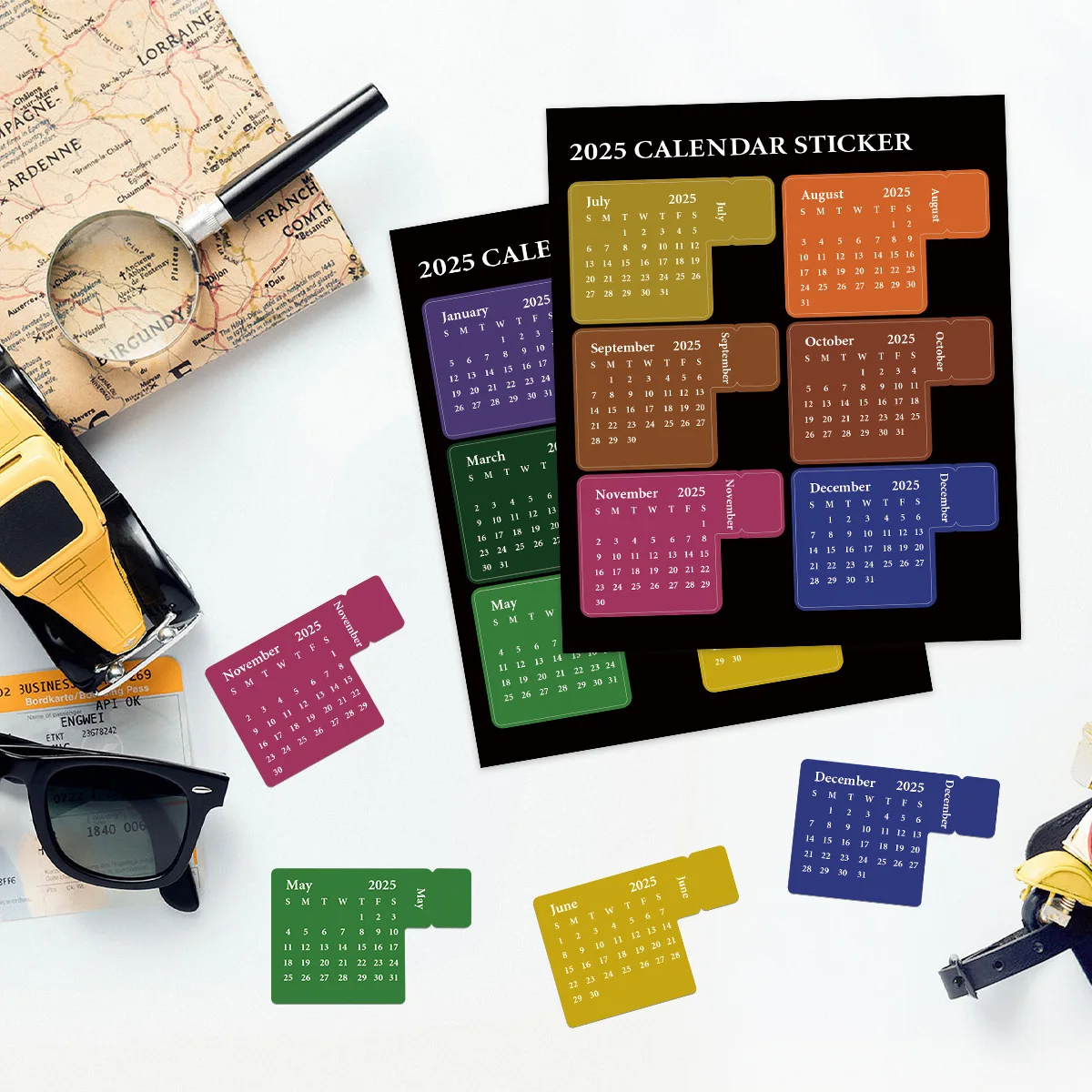 Creative Note Pad 2025 Calendar Plan Notepad Schedule Index Label Adhesive Sticker Monthly Calendar Notepad Diary for Office