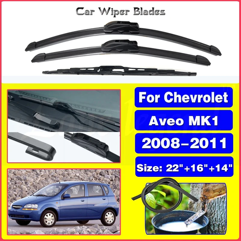 

Wiper Front & Rear Wiper Blades Set Kit For Chevrolet Aveo MK1 2008 2009 2010 2011 Windshield Windscreen Window 22"+16"+14"