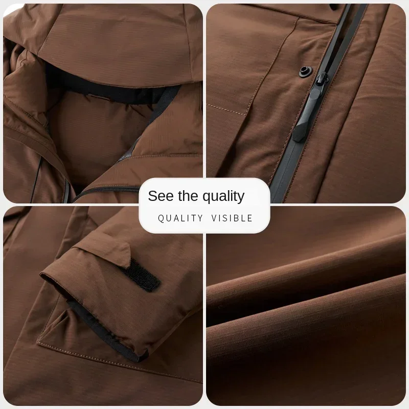 Men's Light Luxury Down Jacket 2024 New Winter Duck Down Thickened Workwear Jacket Clothing Warm Casual Coat