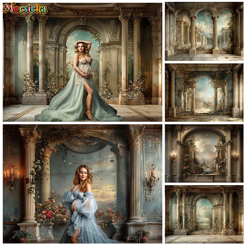 

Castle Palace Backdrop For Photography Retro Architecture Photo Background Cloth Wallpaper Decor Women Party Backdrops Studio