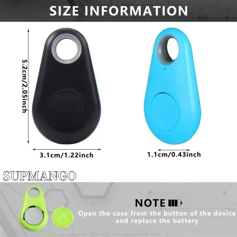 Mini Fashion Smart Dog Pets Bluetooth 4.0 GPS Tracker Anti Lost Alarm Tag Wireless Child Bag Wallet Finder Locator 2PCS