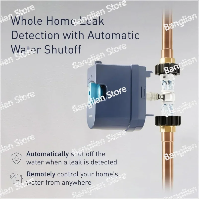 Smart Water Monitor and Automatic Shutoff Sensor, Wi-Fi Water Leak Detector for 3/4-Inch Diameter Pipe