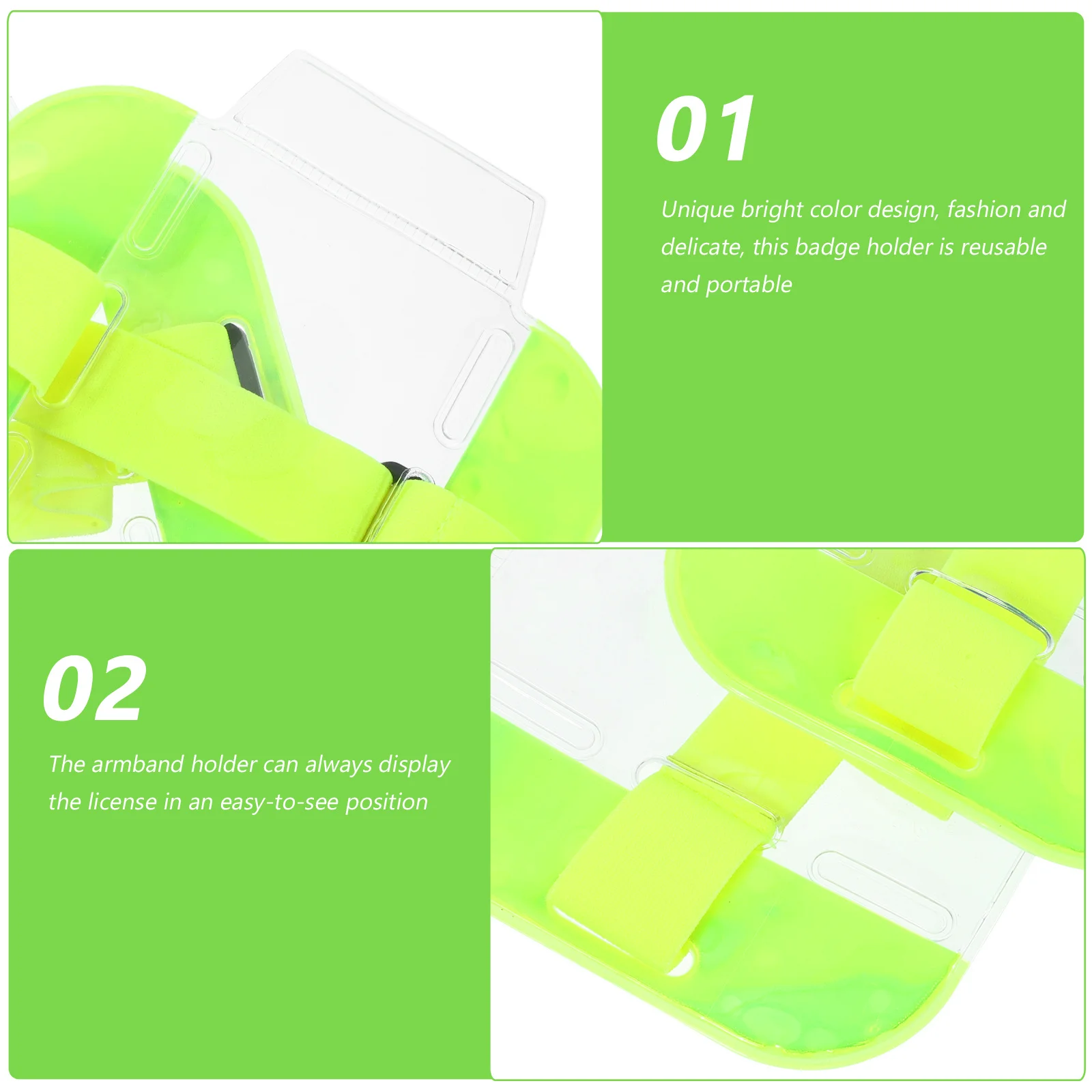 

2pcs Arm Badge Holder Adjustable Pvc Nylon Id Card Sleeve For Work Security Workers Cards Holder Reusable Portable Badge Storage