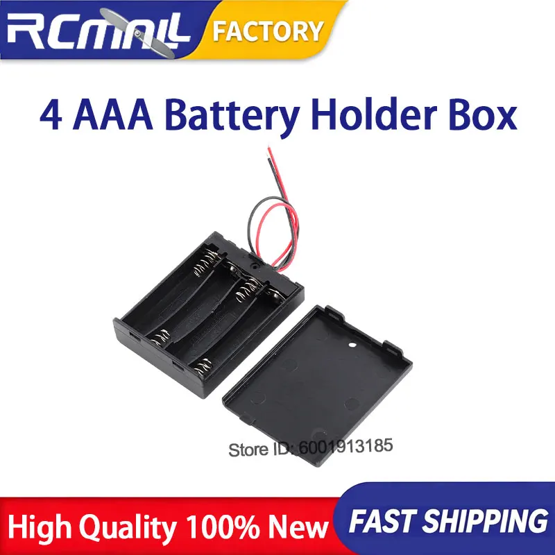 4 AAA Battery Holder Box Storage Case Container Plastic Power Supply Enclosure Tool for Electronics PC Peripherals Setup