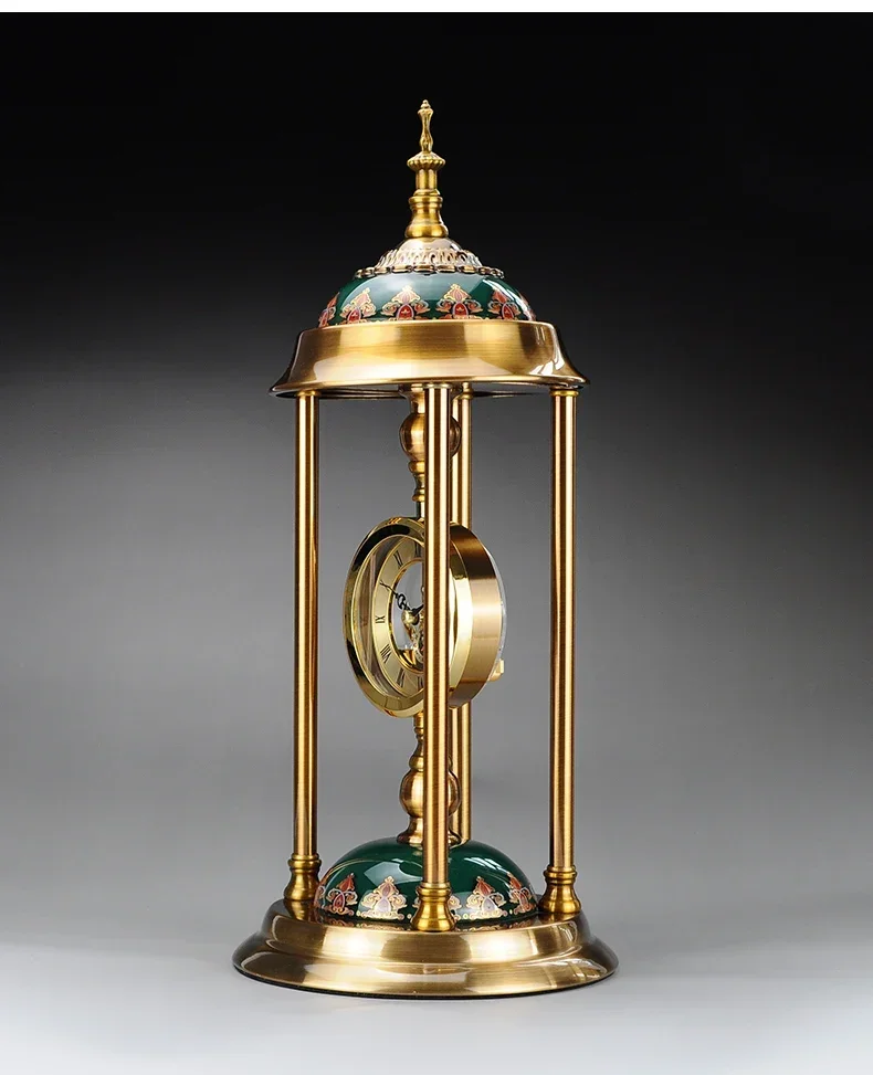 

European-Style Retro Clock Desk Clock American Noiseless Clock Bedroom Desktop Pendulum Desktop Decoration
