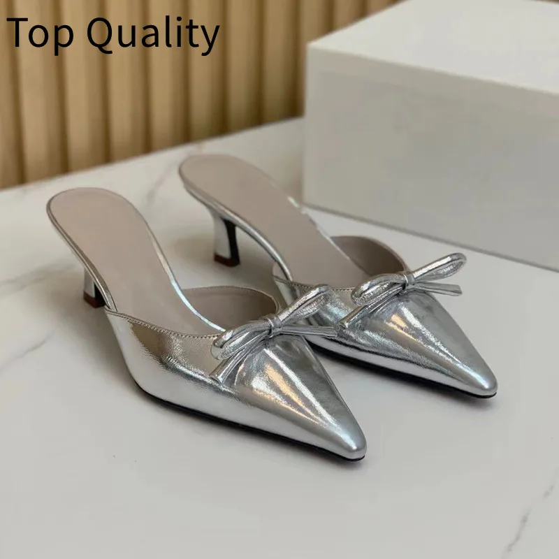 

Women's solid color leather fine heel with follow-up shoes, women's solid color small pearl decoration simple sandals