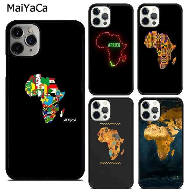 MaiYaCa afrique carte géographie housse de téléphone pour iPhone 17 Air 16 15 6s plus 11 12 13 14 pro max coque