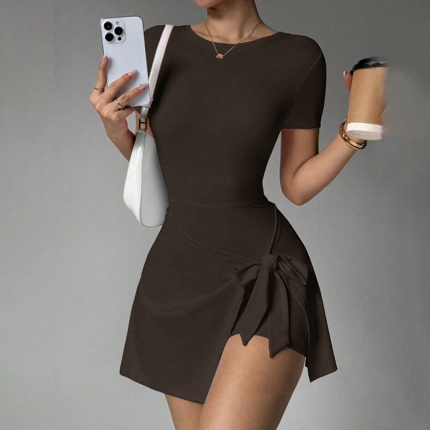 One-Piece Bodysuit Gym Yoga Suit Yoga Jumpsuit Short Skirt Fake Two Outdoor Fitness Anti Glare Sports Tennis Skirt For Women