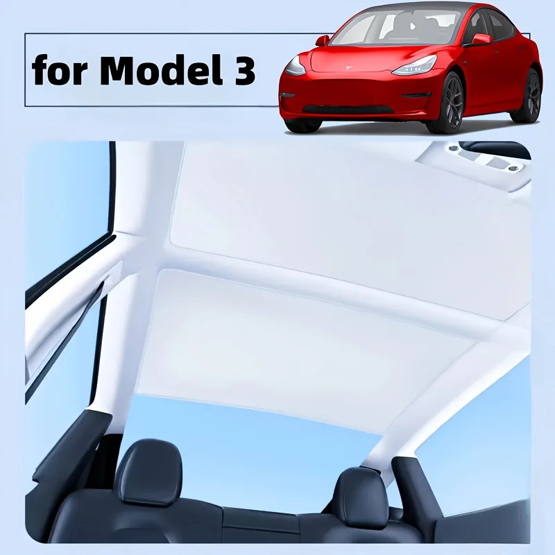 For Tesla Model 3 Highland Model Y Juniper Model YL Electrostatic Sorption Sunshade Summer Ice Crystal Sunroof Sunshade Cooling
