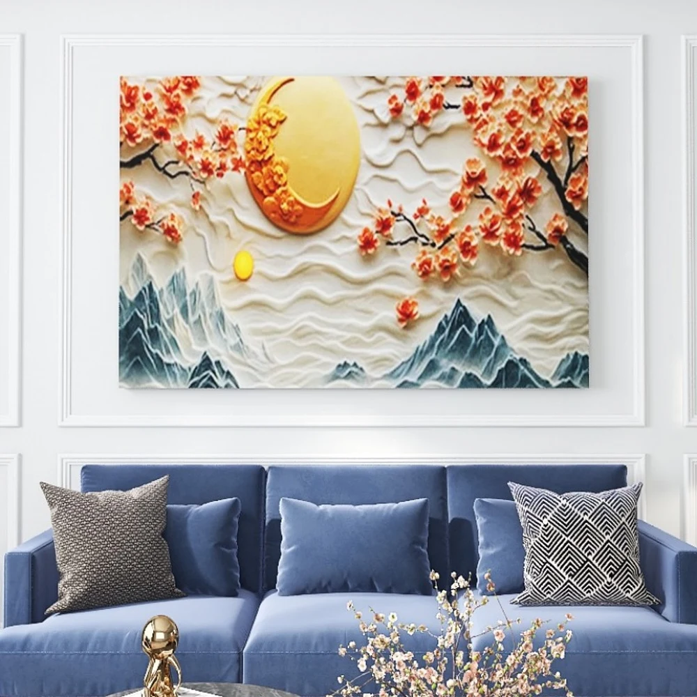 

1.5-Inch Thick Pine Solid Wood Frame, Canvas Wall Art, Birthday Gift Art Wall Painting, Bedroom, Office, Living Room