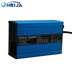 OHRIJA 54.6V 3A Charger Aluminum Case Suitable For 13S 48V Lithium Ion Battery  Lithium Battery Bharger Blue