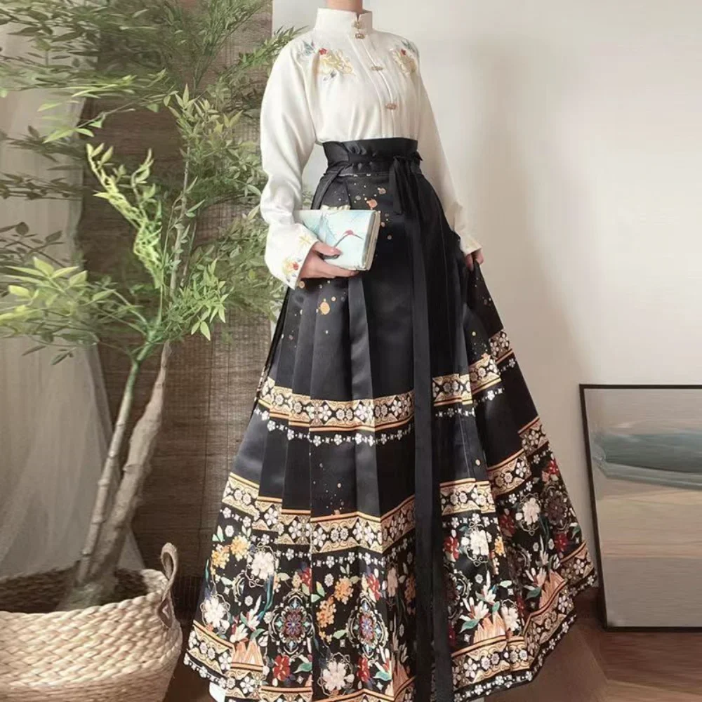 Two Piece Sets Womens Outifits Skirt Sets Horse Face Skirt Chinese Hanfu Ethnic Style Fashion Clothes Women Clothing Vintage New