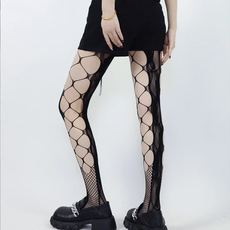 

Women Summer Side Hollowed-out Fishnet Stockings Jk Japanese Lace Long Thin Pantyhose Thin Mesh Stockings Party Accessories