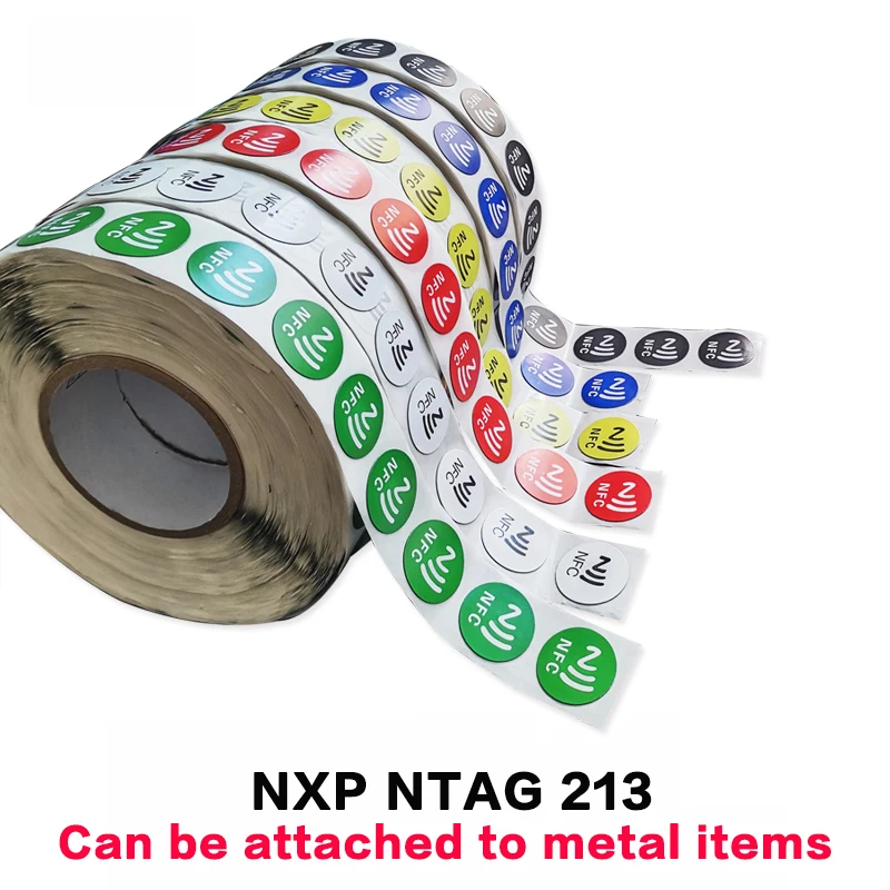 10PCS NFC Stickers Tag ISO14443A 13.56MHz NXP NTAG213 etichetta universale RFID HF Smart electronic Tag scheda IC resistente al metallo