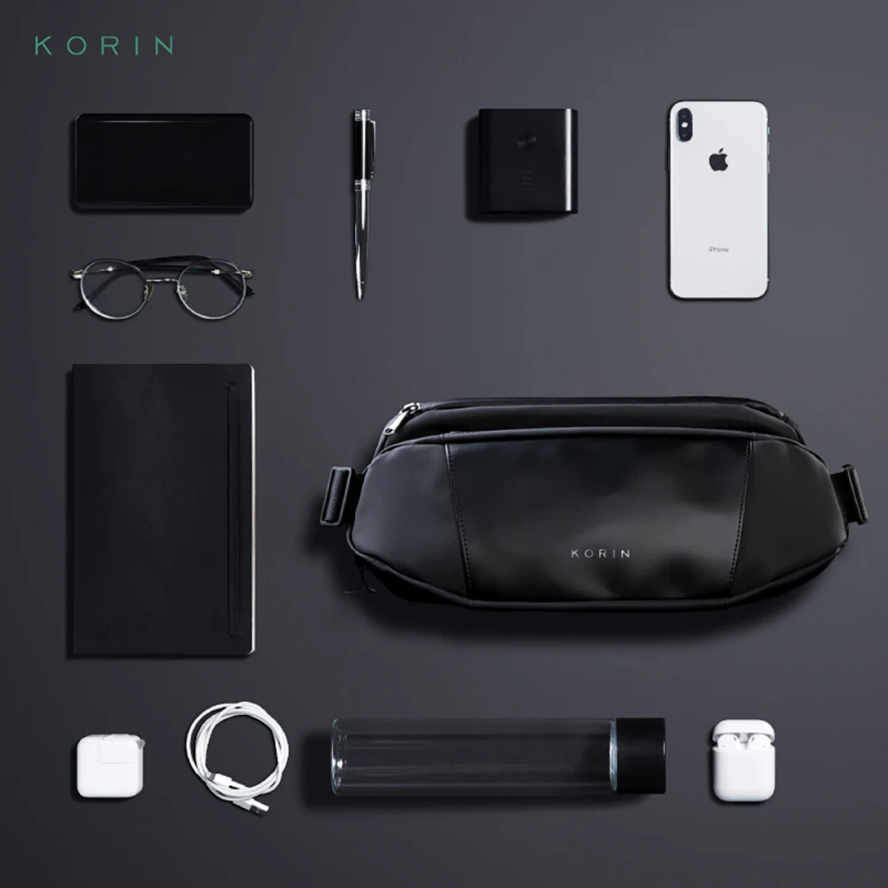 Imagem -04 - Korin Marca Homens Crossbody Bolsa Repelente de Água Sling Pacote Masculino Mensageiro Bolsa de Ombro Curto Viagem Minimalista Peito Bolsa do Plutônio 2023