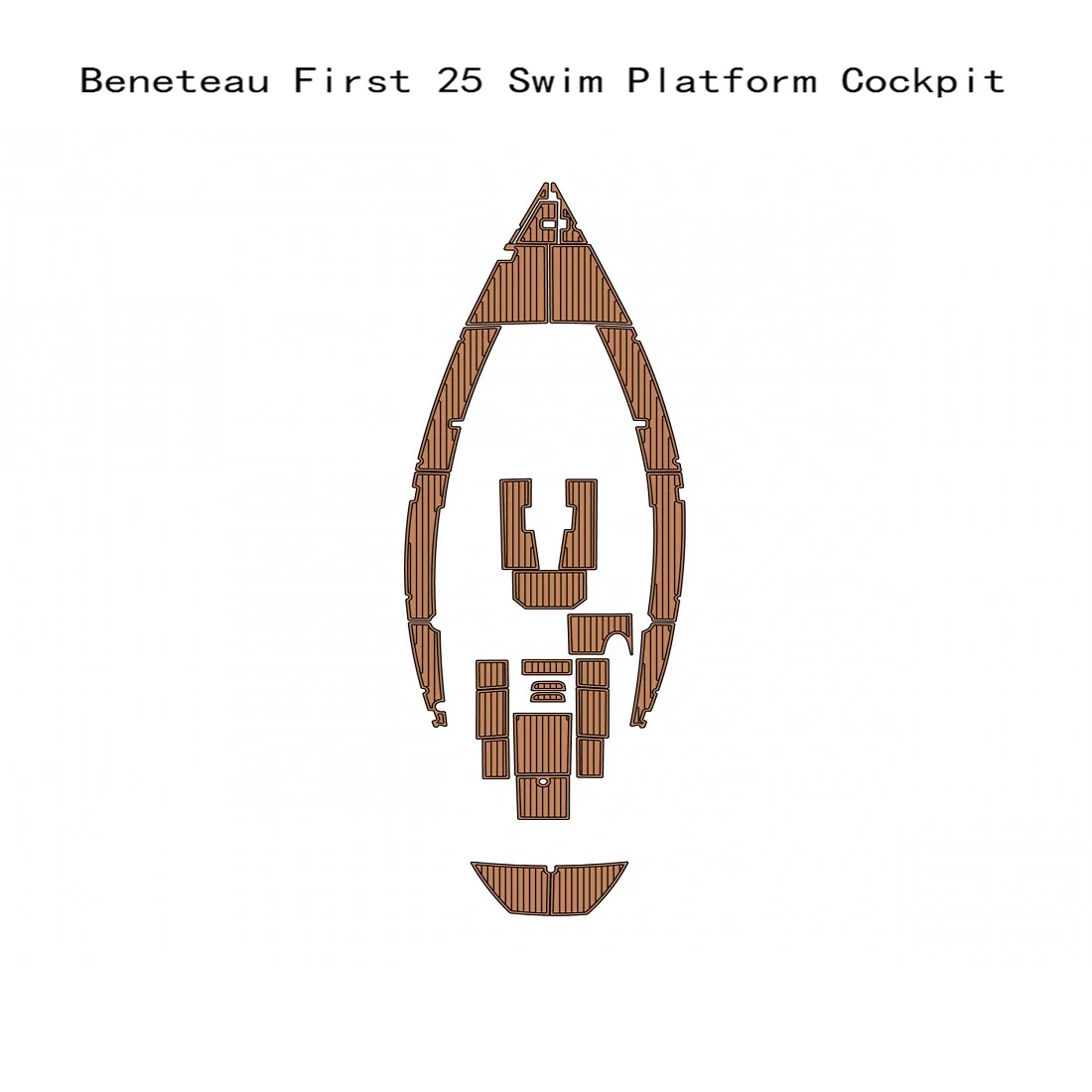 Beneteau First 25 Swim Platform Cockpit Pad Boat EVA Foam Teak Deck Floor Mat