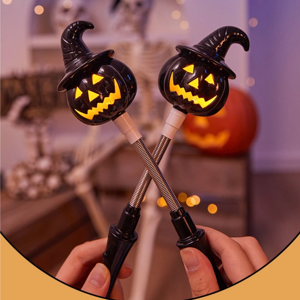 

LED Magic Wand Toys Luminous Pumpkin Lanterns Decorated Halloween Pumpkin Hand Stick Toys Party Guests Gifts Funny Shake Stick