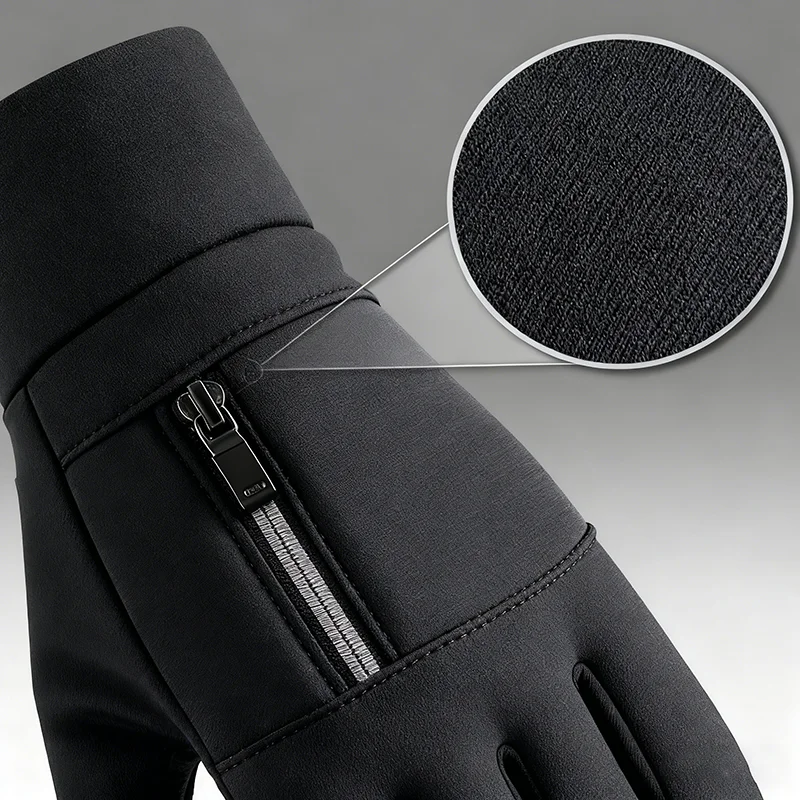 Guanti impermeabili da pesca all'aperto Guanti da uomo in silicone antiscivolo Touch Screen Guanti a dita intere Guanti caldi da equitazione per motociclisti