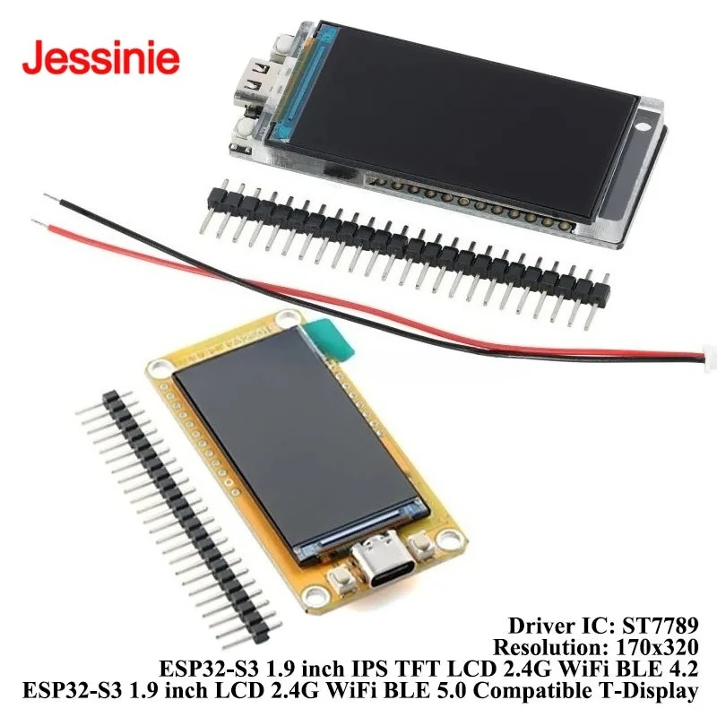 T-Display ESP32-S3 1.9 inch TFT LCD Screen Display Development Board 170*320 ST7789 ESP32S3 1.9'' 2.4Ghz WiFi Ble 5.0 4.2 Module