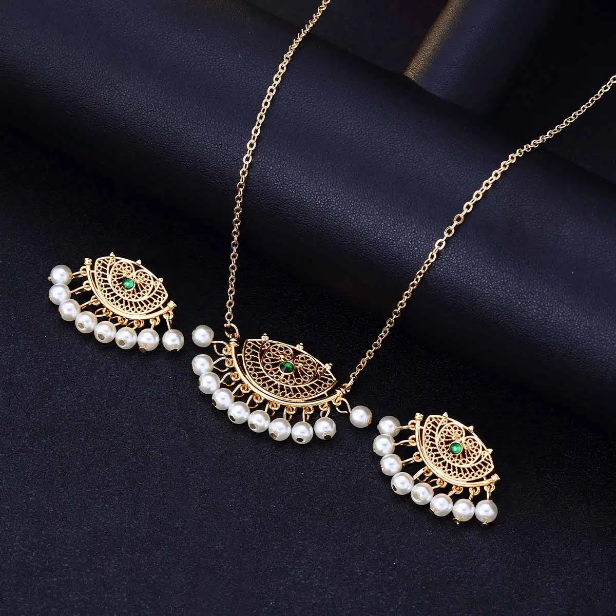 Luxury Retro Indian Crystal Bridal Jewelry Set Ethnic African Beads Tassel Jhumka Rhinestone Earrings Necklaces Sets Bijoux Gift