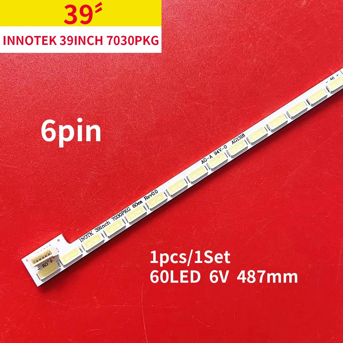 New 487mm 60leds LED strip For innotek 39inch 7030PKG 60ea Rev0.0 73.39T03.003-0-JS1 FOR T390HVN01.0