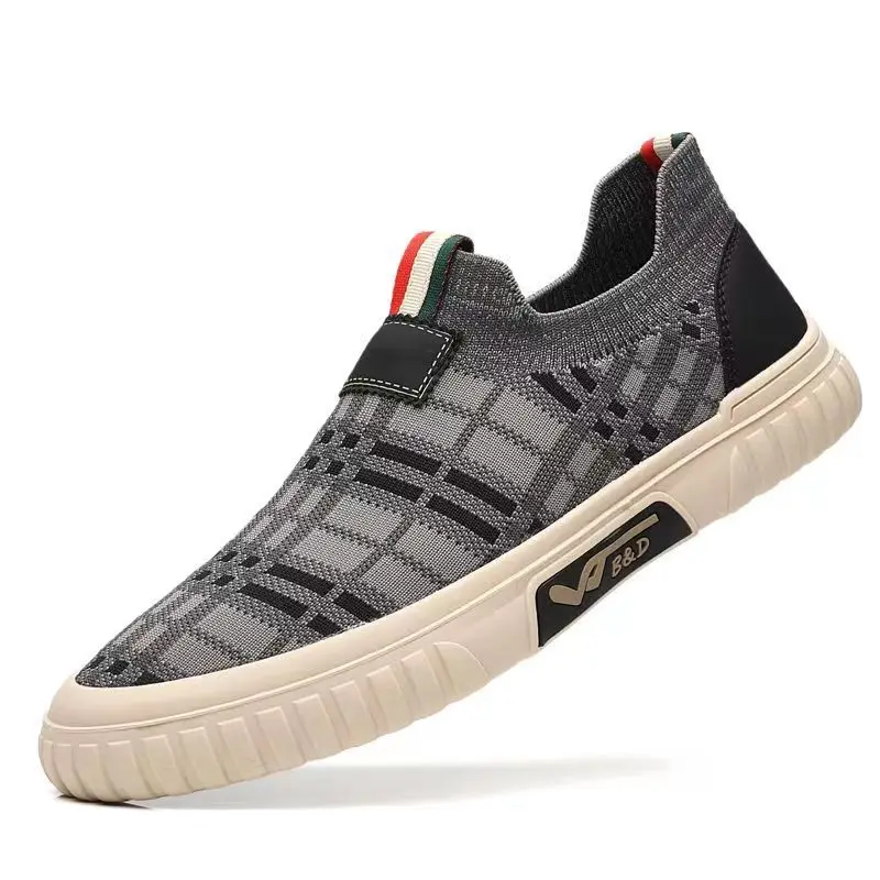 Men's Slip-On Socks Shoes Breathable Comfortable air Mesh Fashionable Sports Easy Wear Flat Rubber Sole Casual Low Top Sneakers view 5