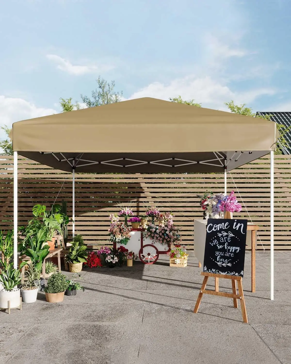 Tente de jardin pop-up Garvee 3x3m – Installation rapide, construction robuste et résistante aux intempéries, protection optimale contre les UV et l'eau, ajustement flexible, kit de voyage complet