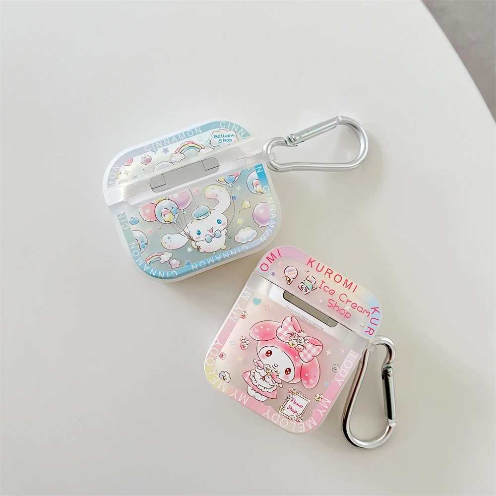 Sanrio Hello Kitty Kuromi My Melody Cinnamoroll custodia per auricolari per Apple AirPods Air Pods 1 2 3 Pro Cute Cover custodia per cuffie