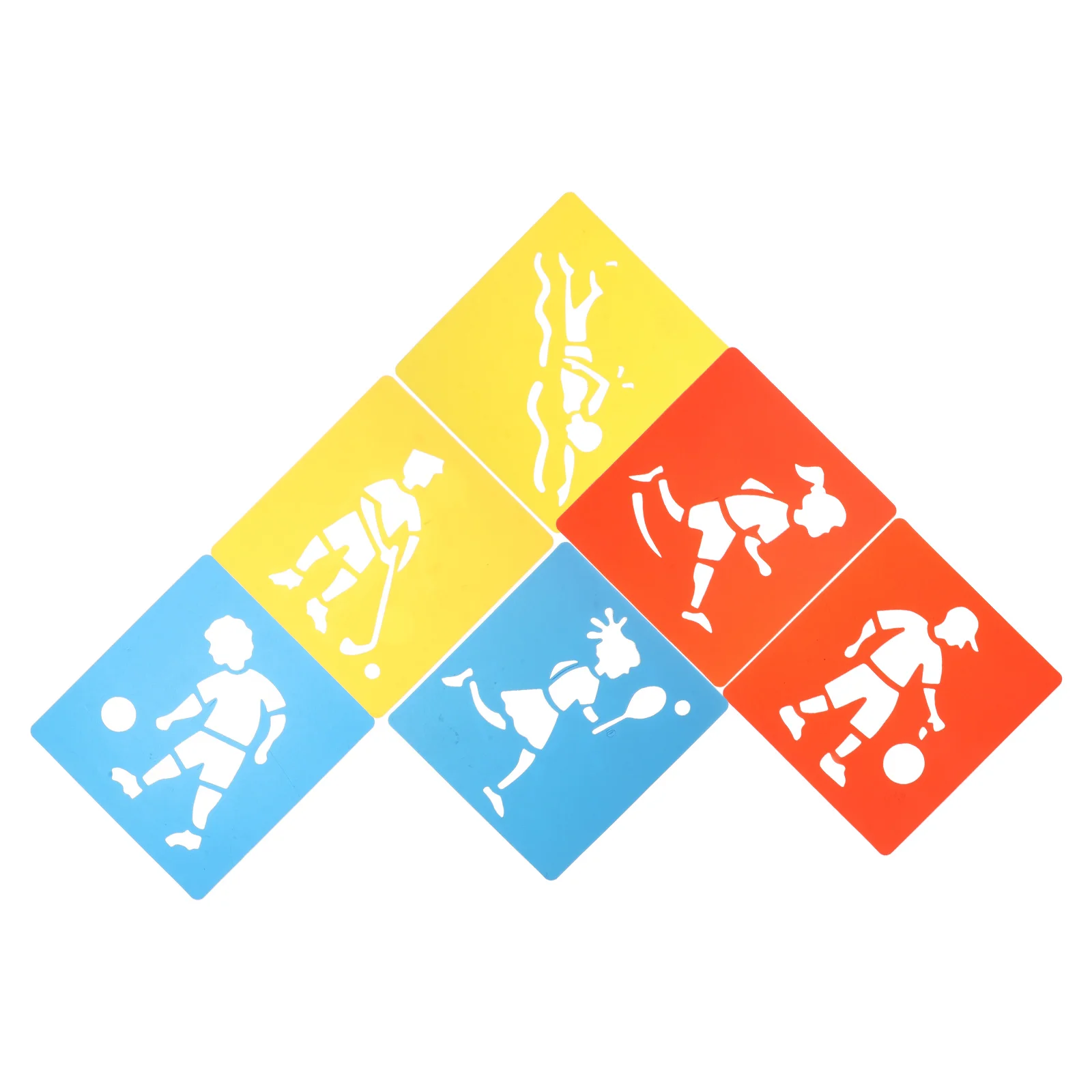 

6 Pcs Sports Drawing Templates Hollow Design Childrens Painting Tools Basketball Court Stencil Soccer Swimming Reusable Template