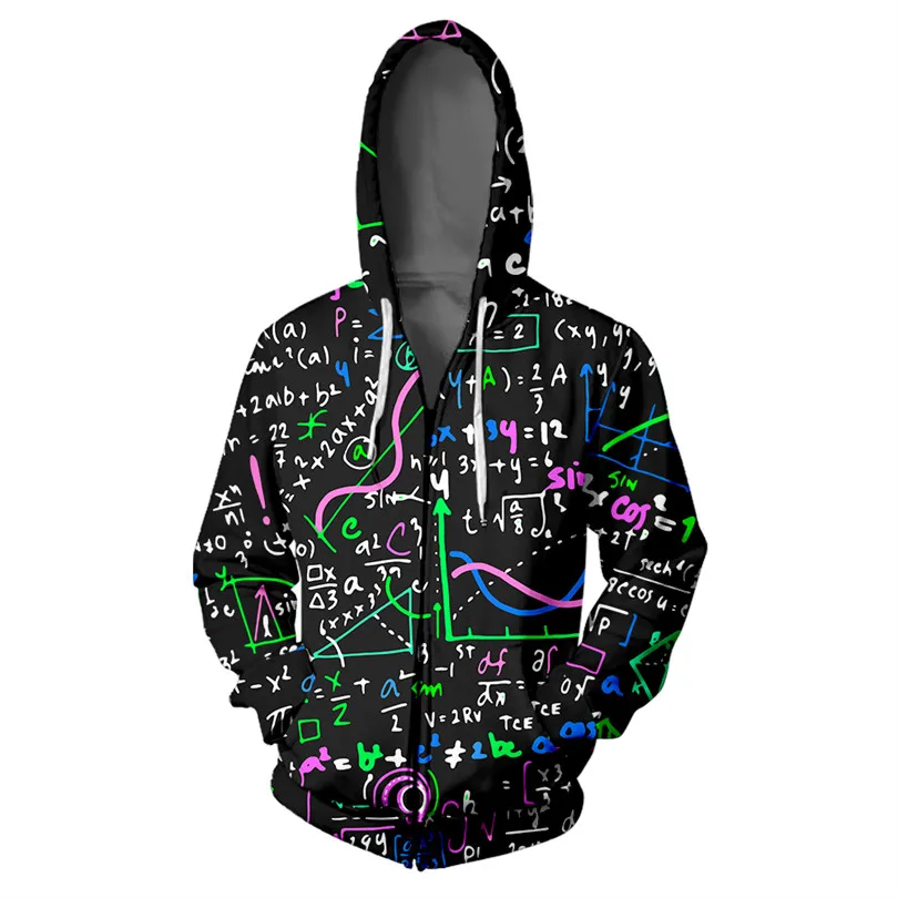 Sweats à capuche de formule scientifique d'impression 3D pour hommes et femmes, chemises de protection colorées, mathématiques drôles, chimie ICC, streetwear à capuche, PVD