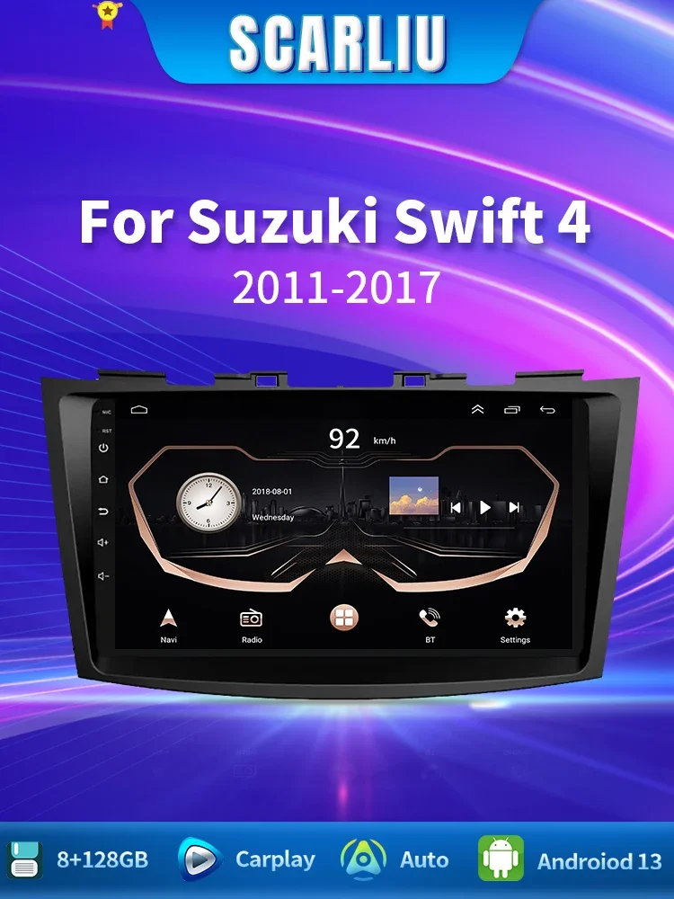 Android 16 Autoradio Stereo Voor Suzuki Swift 4 2011 2012 2013 2014-2017 Multimedia Video Player Carplay auto Audio Stereo GPS - afbeelding 2