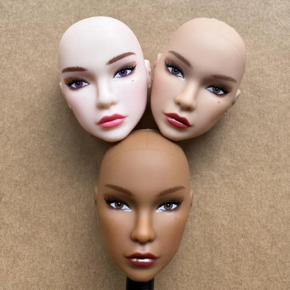 1/6 Maßstab Modellpuppenköpfe mit Maulwurfdetail, mehrfarbige Haaroptionen, braune, weiße, beige Hauttöne für Puppenbau-Sammlerstücke – Detail 5