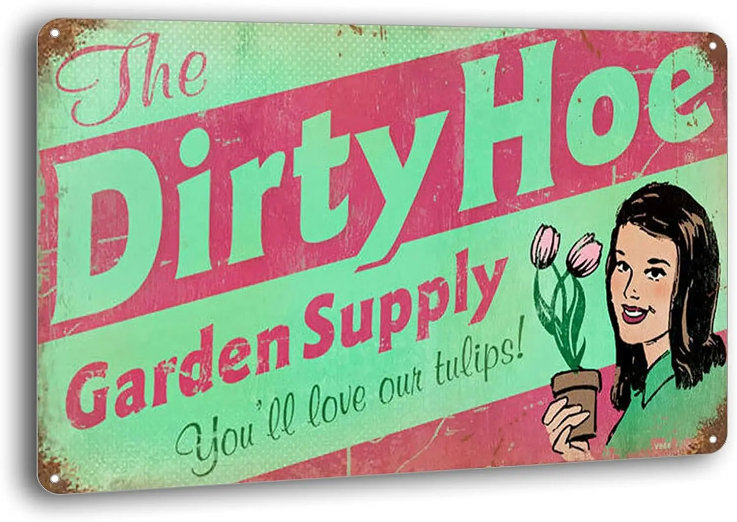 Retro Dirty Hoe Garden Metal Tin Signs - Vintage Coffee Room Bar Club Wall Decor Sign es