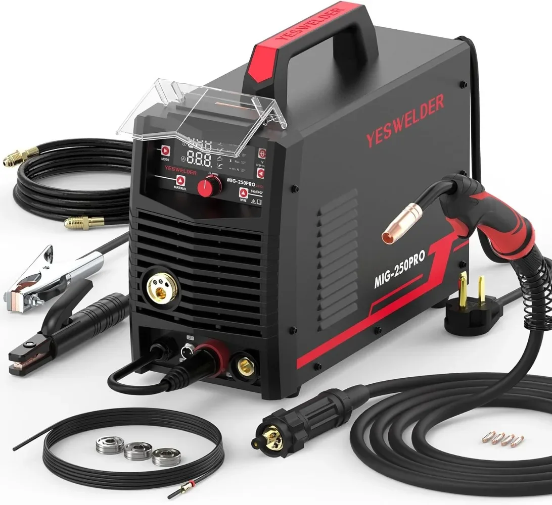 

MIG-250 PRO Aluminum MIG Welder, 250Amp 220V, Gas MIG Gasless Flux Core Welding Machine MIG/Lift TIG/Stick 4 in 1 Welder