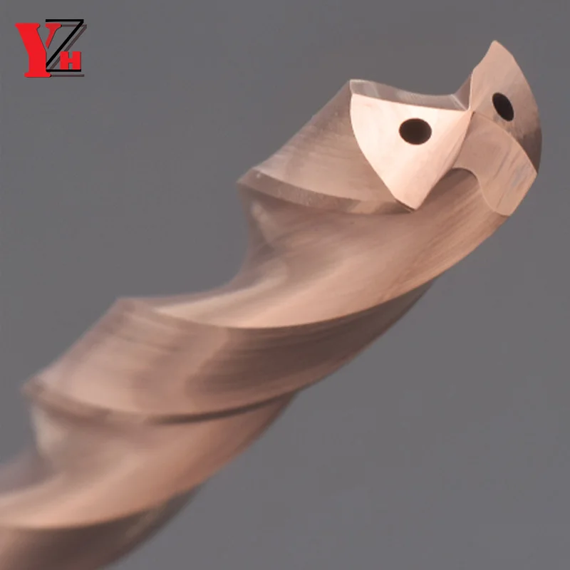 YZH 3D HRC65 Carbide Twist Drill Diameter D3.3-D25 With Internal Cooling Hole Coated CNC For Hard Metal Drilling