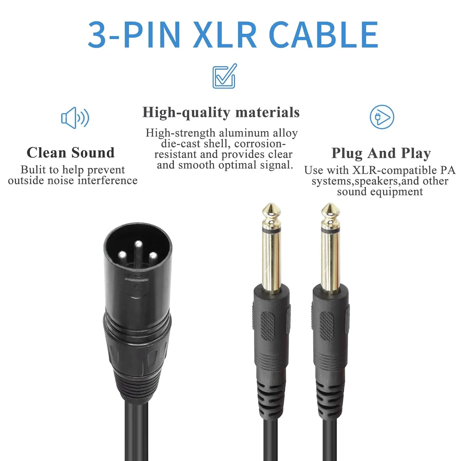 1M XLR Female/Male To Dual 1/4