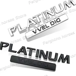 3D ABS Plastic PLATINUM VVEL DIG Logo Car Body Side Badge Rear Trunk Decor Sticker For Nissan Patrol Armada Y62 V8