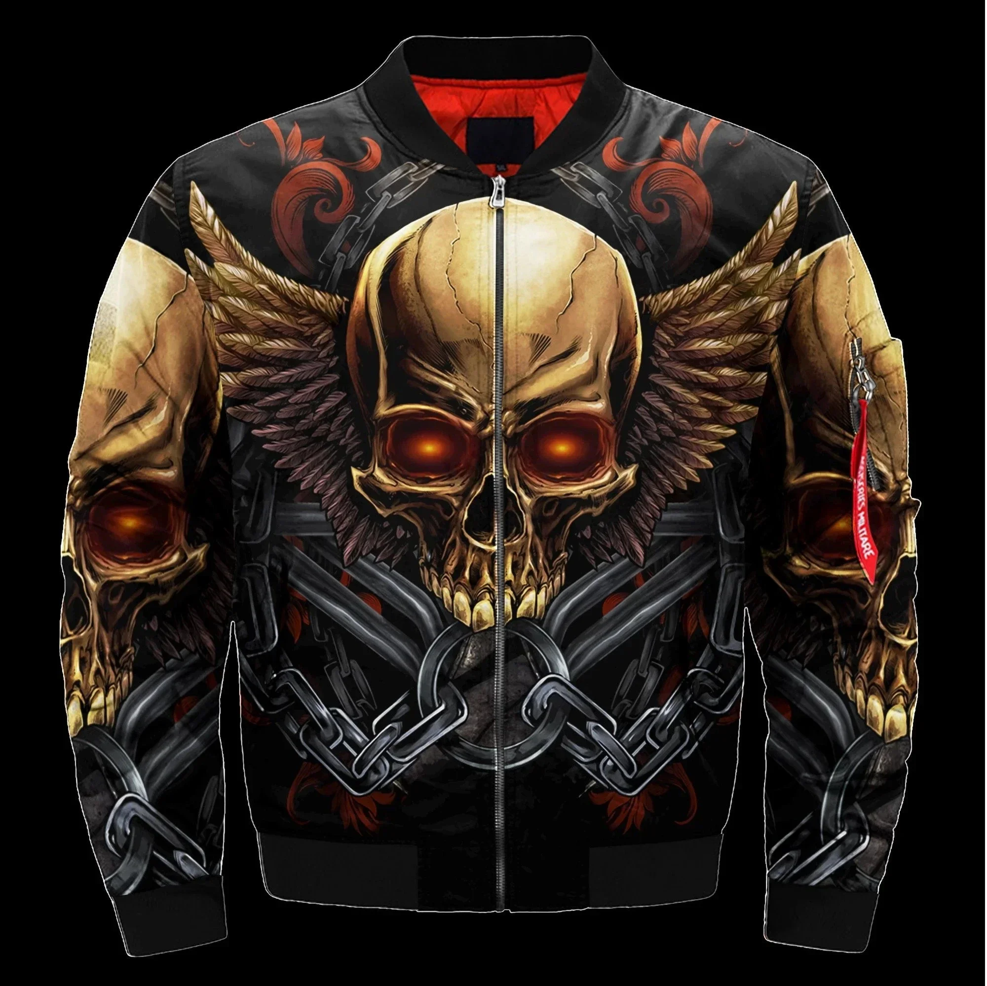 

Mens Unisex 3D Bomber Jackets Trippy Skull Head Print Zipper Flight Jacket Casual Unisex Harajuku Women Streetwear Thick Coats 5