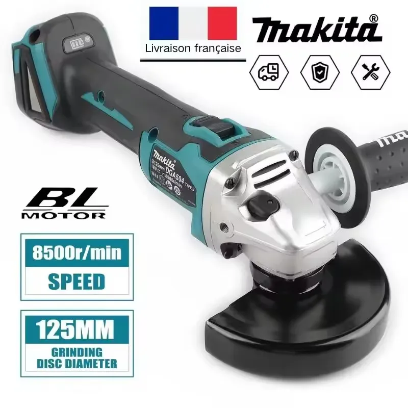 Makita Dga504 18V 6,0Ah 125mm Bürstenloser Winkelschleifer Lithium-Akku-Schneidemaschine zum Aufladen Multifunktions-All-in-One B