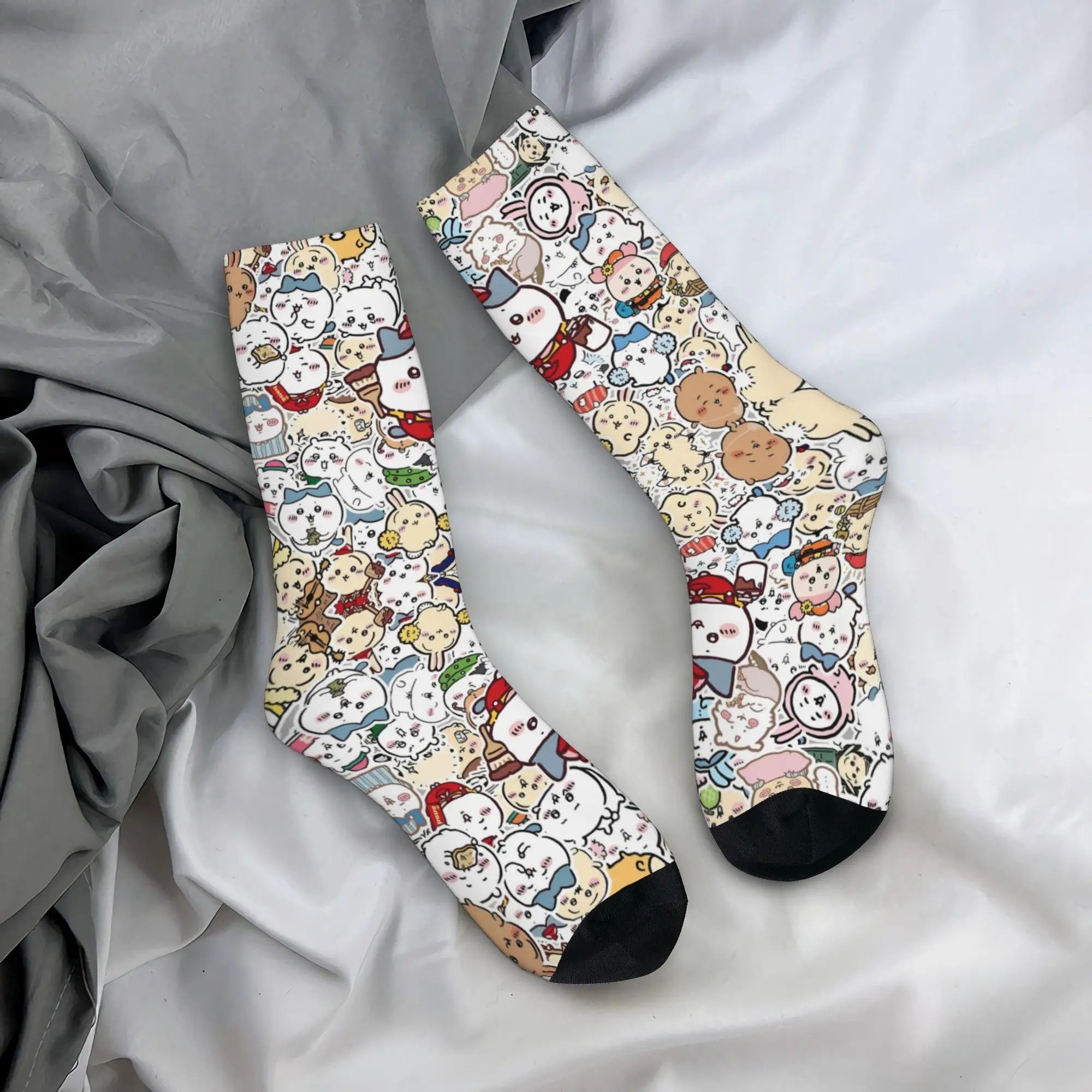 Cool Men's Anime Japan Manga Chiik A-Awas  Dress Socks Unisex Warm Breathbale 3D Printing Cartoon  Crew Socks
