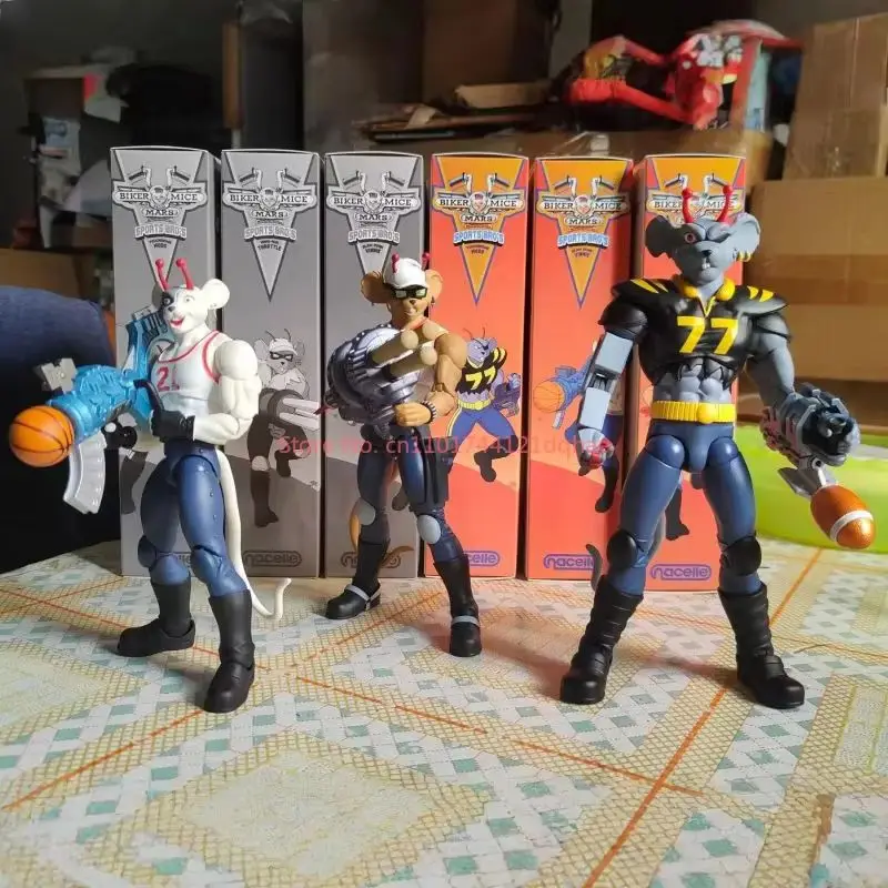 Limited Stock Official Nacelle Biker Mice from Mars Wave 1-Throttle & Vinnie 2nd Edition Action Figures 90s Cartoon Collectible view 5