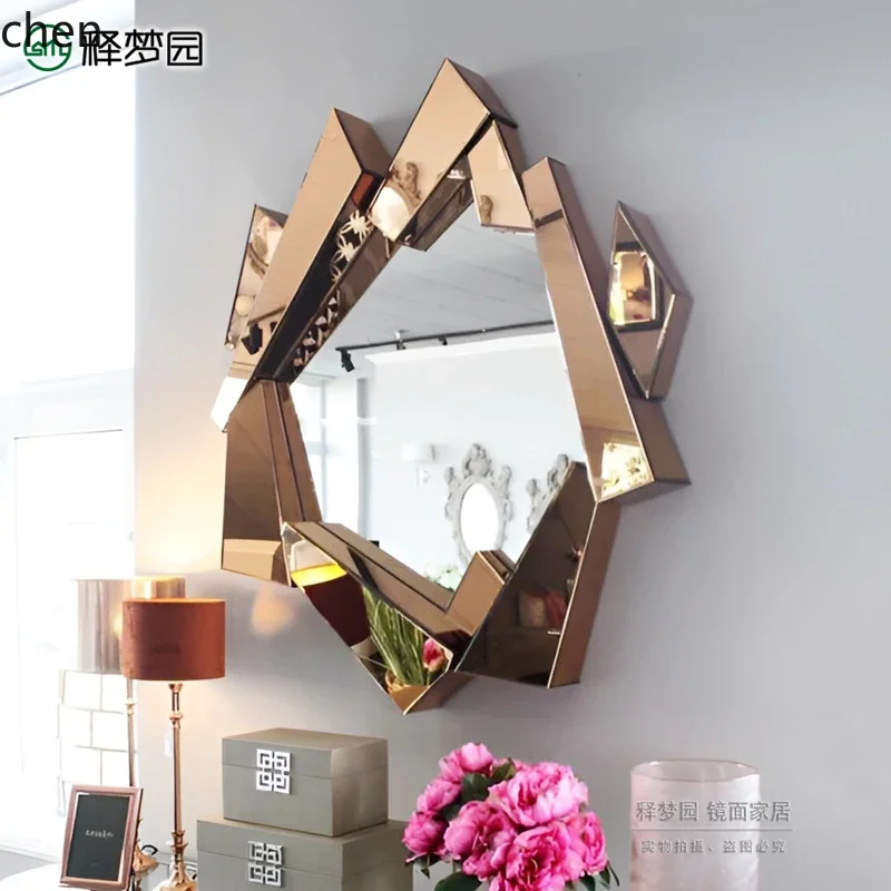 DSA three-dimensional entrance decorative mirror creative wall hanging simple bathroom mirror dressing mirror