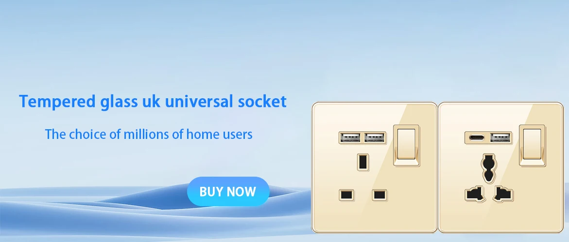 Tempered glass UK wall switch and socket 3