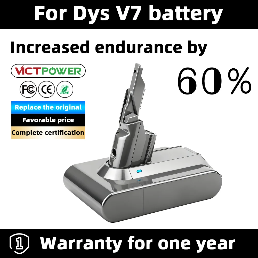 Replacement 21.6V 3ah 4ah 4.5ah 6ah Lithium Ion Battery for DYS V7 Trigger Motorhead Handheld Vacuums Fluffy Cordless Vacuums