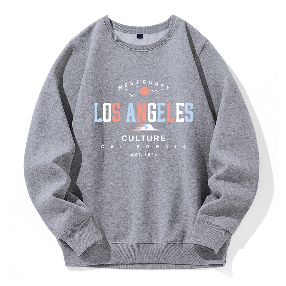 Los Angeles West Coast Culture California Est. 1937 Men'S Sweatshirt Oversized Loose Hooded Sport Clothing Casual Man Tracksuit