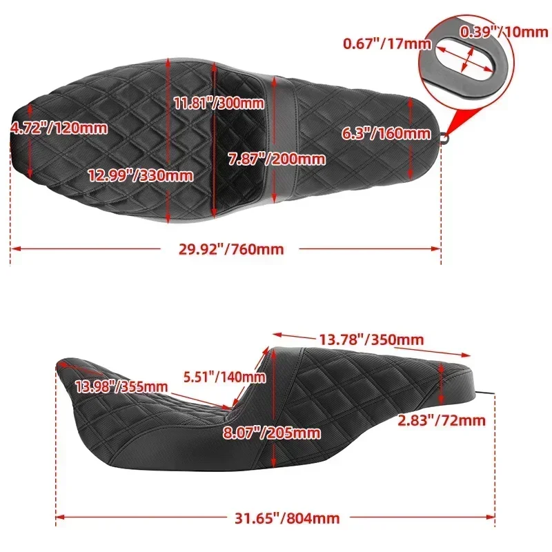 Motocykl přední zadní two-up mříž steh prodloužena dohonit gel Seat pro harley cestovní silnice král FLTRXS élektra drážkovat CVO 08-23