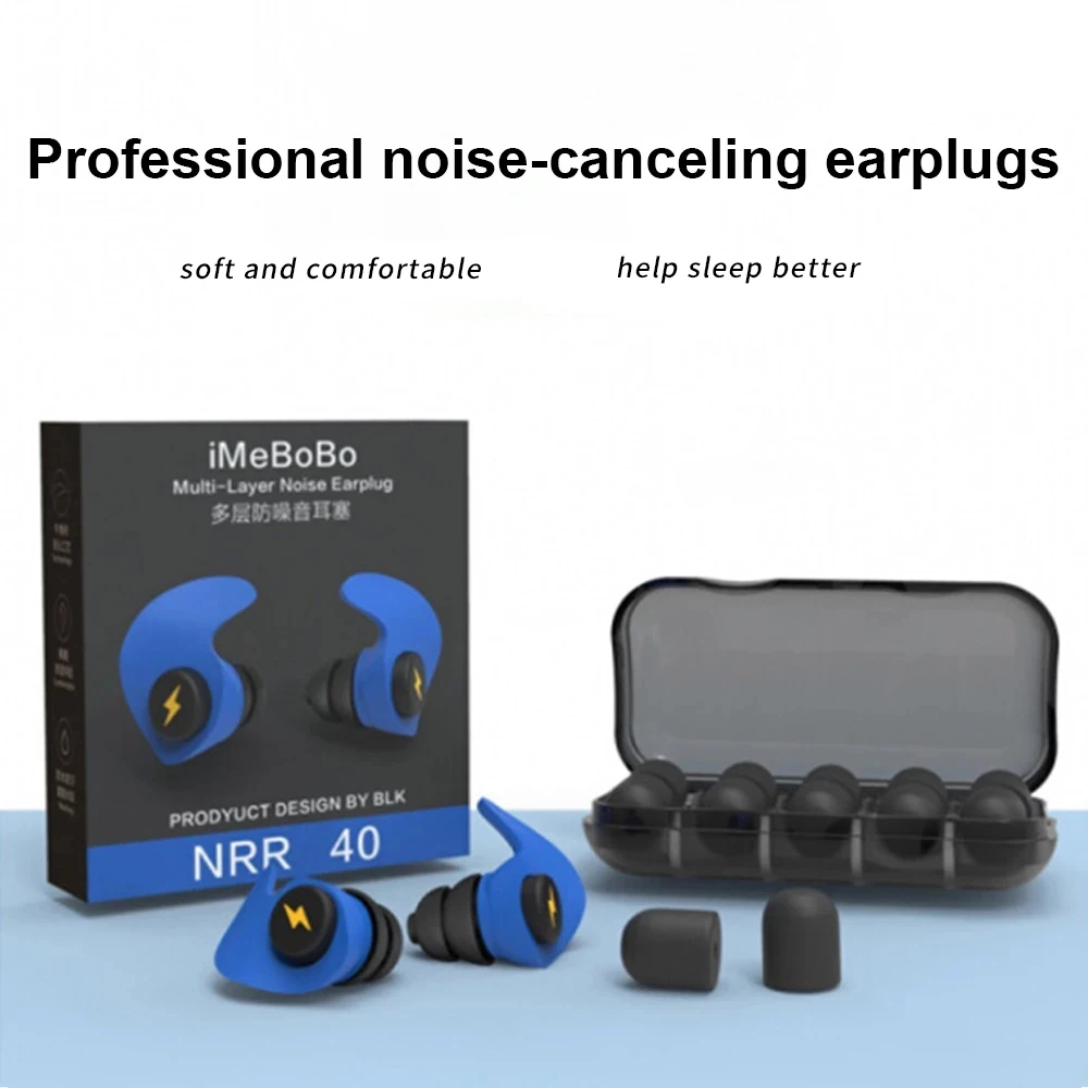 Soft Silicone Ear Plugs Tapered Sleep Noise Reduction Travel Earplugs Sleep Aid Sound Insulation Ear Protector Help Sleep Well