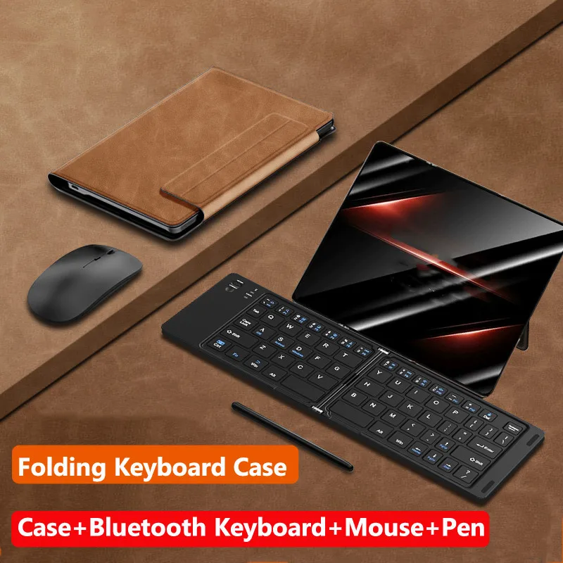 

Luxury Folding Keyboard Leather Case for Honor Magic V6 V5 V3 Vs3c V V2 V2 RSR V Vs2 Vs Ultimate Bluetooth Case with Stylus Pen