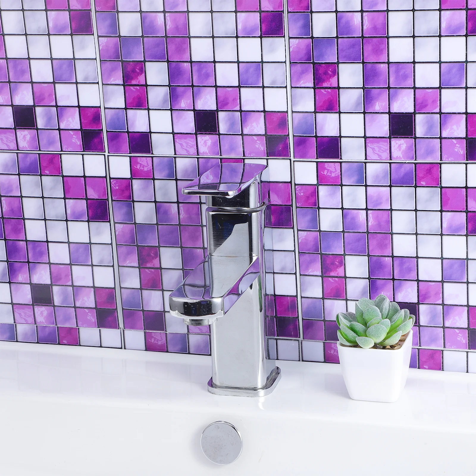 

10pcs Tile Stickers Waterproof Adhesive Simulation Mosaic Design For Wall Floor Window Bathroom Kitchen Home Decor Wall Sticker