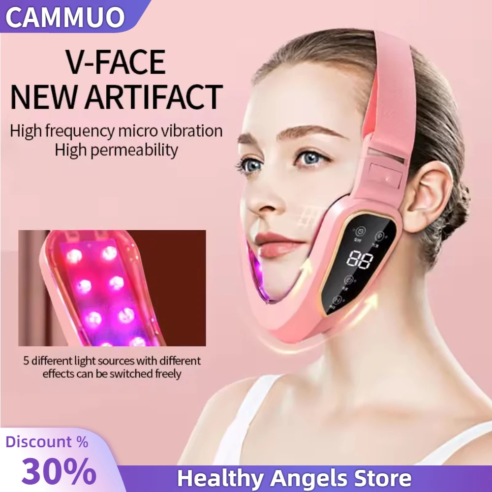 LED Photon Therapy Facial Slimming Vibration Massage Facial Lifting Device Facial Heated Double Chin V Face Vibration Massager